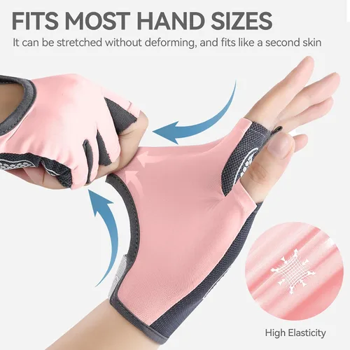 Vista 3 de Guantes de entrenamiento para hombres y mujeres, guantes de levantamiento de pesas antideslizantes con absorción de golpes, guantes de gimnasio