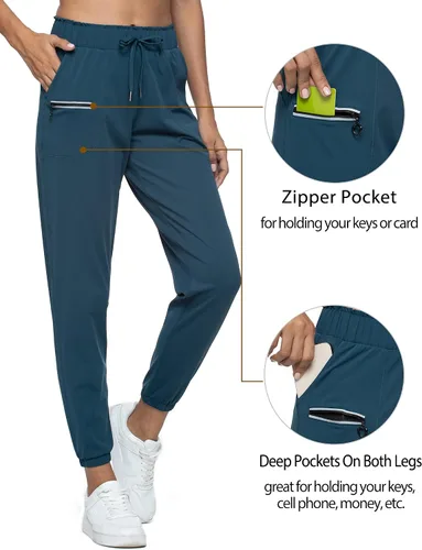 Vista 14 de Kcutteyg - Pantalones deportivos con bolsillos para mujer, diseño suave, ligero y de secado rápido, para entrenamiento, gimnasia, yoga y correr