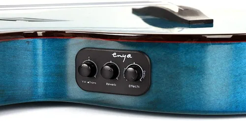 Vista 6 de Enya Tenor All Solid Flame Maple Ukelele con pastilla AcousticPlus incorporada y estuche de lujo