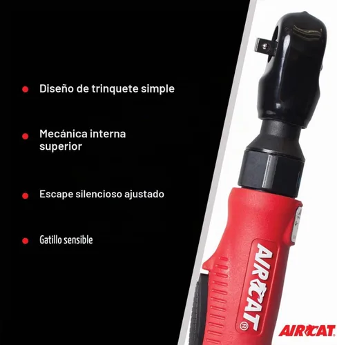 Vista 4 de AIRCAT Herramientas neumáticas 800: Trinquete compuesto 320 RPM, 35 ft-lbs Par máximo - 1/4 de pulgada