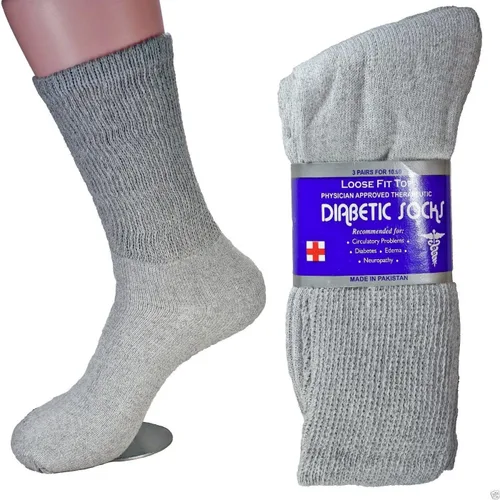 Vista 5 de L&M LM - 12 pares de calcetines diabéticos unisex 9-11, 10-13, 13-15, negro, gris, blanco