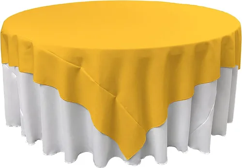 Vista 134 de LA Linen. Mantel cuadrado de popelina de poliéster