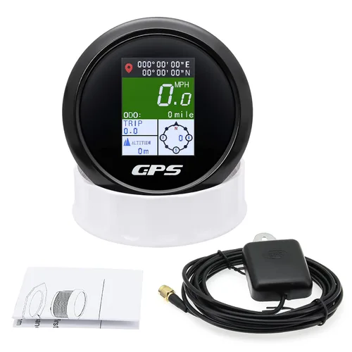 Vista 7 de Velómetro GPS MAIMEIMI 85mm 3-3/8" Digital para Barco, Velómetro GPS, Velómetro Impermeable, MPH, Nudos y Km/h Ajustable para Auto, Marino, Camión