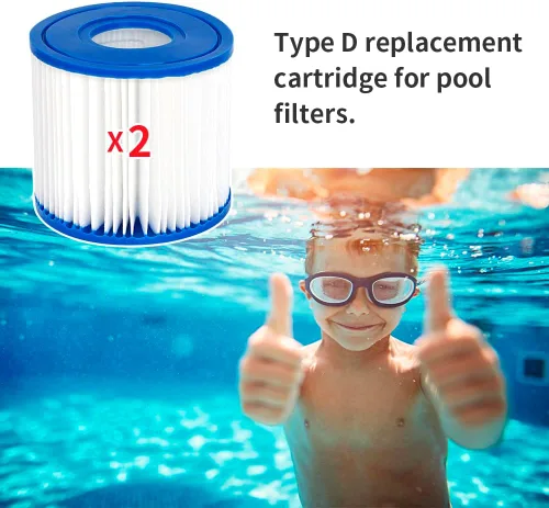 Vista 5 de Cartucho de filtro de piscina Filtro de spa para tipo D, compatible con Summer Waves P57100102 SFS-350, RP-350, RP-400, RP-600, RX-600, SFS-600, 2