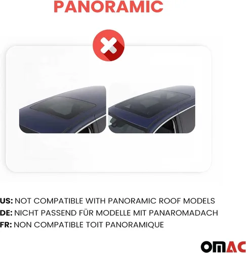 Vista 3 de OMAC Barras transversales de techo para Mazda CX-5 2013-2016 bloqueable 165 libras aluminio negro 2 piezas se adapta a soportes de carga Fixpoints