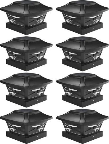 Vista 8 de Davinci Lighting Renaissance Luces Solares para Tapas de Postes Exteriores - Incluye Bases para Postes 4x4 5x5 6x6 - Luz LED Brillante - Blanco