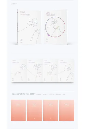 Vista 4 de BTS LOVE YOURSELF 承 HER 5th Mini Album [RANDOM] Ver CD+100p Photo Book+20p Mini Book+1p Photo Card+1p Sticker Pack+GIFT K-POP SEALED+TRACKING CODE