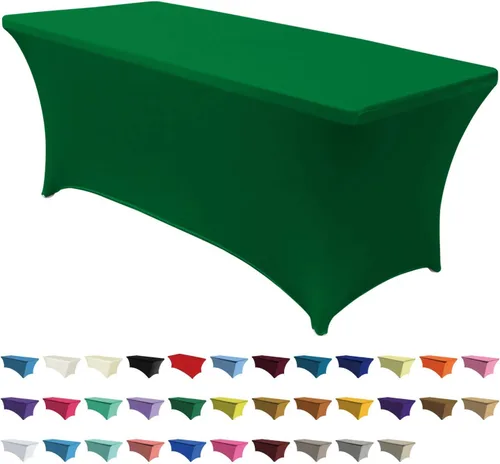 Vista 25 de ABCCANOPY - Paquete de 2 manteles elásticos de elastano de 4 pies Fitted, Washable and Wrinkle Resistant Table Protector for Wedding