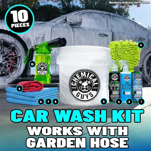 Vista 2 de Chemical Guys, kit de lavado de autos de 10 piezas con pistola de espuma