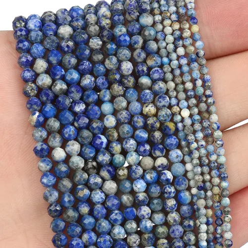 Vista 51 de 180 piezas 2mm Cuentas de piedras preciosas de turquesa africana natural facetada redonda suelta para hacer joyas