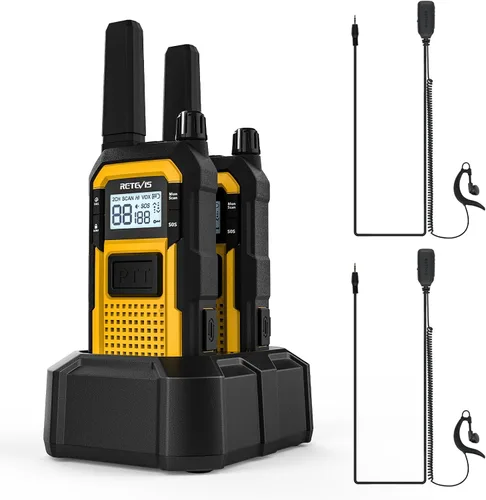 Vista 25 de Retevis RB48 Walkie Talkies avanzados de triple prueba con micrófono de hombro, MIL-STD 810H, VOX, recordatorio de vibración, PTT dual, SOS, NOAA