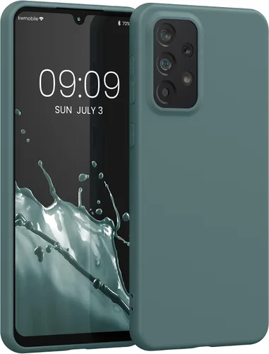 Vista 177 de kwmobile Funda compatible con Samsung Galaxy A12 - Funda protectora de silicona TPU suave y delgada - Azul Báltico