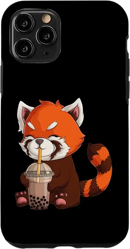Vista 29 de Kawaii Red Panda Drinking Boba Bubble Tea Japanese Anime Case for iPhone 17