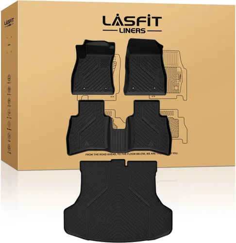 Vista 35 de LASFIT Alfombrillas de Piso Compatibles con Nissan Armada 2017-2018 / Infiniti QX56 2011-2013 / Infiniti QX80 2014-2018, TPE Para Todo Clima Ajuste