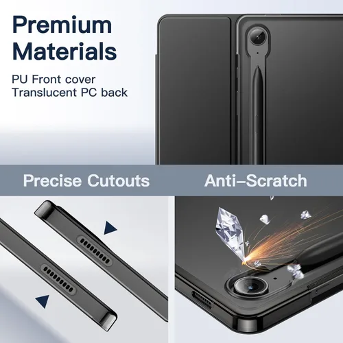 Vista 3 de JETech Funda para Samsung Galaxy Tab S10 Lite / S10 FE / S9 FE de 10.9 pulgadas, funda protectora delgada y translúcida con soporte trasero de tres