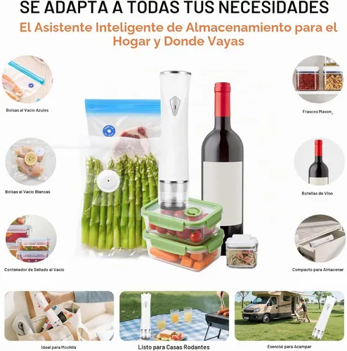 Vista 7 de Máquina Selladora al Vacío Compacta para Almacenamiento de Alimentos, Selladora al Vacío Rápida de 5S Potente con 30 Bolsas al Vacío Reutilizables