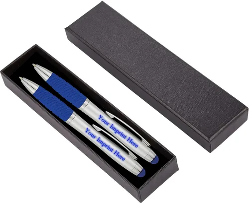 Vista 6 de Express Pencils Juego de regalo personalizado de bolígrafo, paquete de 2 bolígrafos iluminados con caja de regalo, bolígrafo de lujo grabado