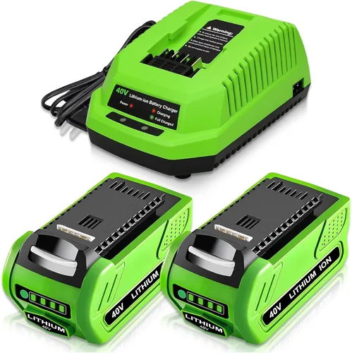 Vista 8 de 2 Packs 6.0Ah 29462 29472 Battery Replacement for Greenworks 40V Battery Compatible with Greenworks 40 Volt Cordless Power Tools(Green)