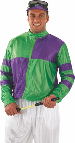 Vista 2 de fun shack Disfraz de jinete de caballo, disfraz de jockey para hombres, disfraz de Halloween de jockey, disfraz de jockey para adultos