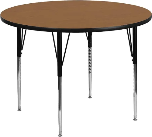 Vista 10 de Flash Furniture Wren - Mesa redonda de actividades laminadas térmicas grises de 48 pulgadas, patas ajustables en altura estándar