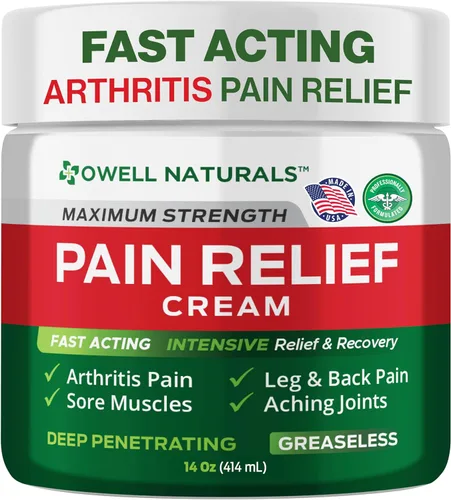 Vista 9 de OWELL NATURALS Crema para aliviar el dolor de penetración profunda, fórmula de máxima fuerza para articulaciones y dolores musculares, espalda baja