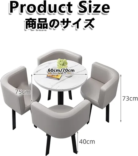 Vista 2 de Muebles de comedor para sala de estar, juego de mesa redonda y silla, mesa de centro para sala de conferencias, para sala de estar, negro, 23.6 x