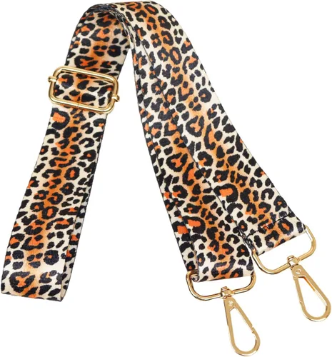 Vista 9 de Correa de bolso de 1.97 pulgadas de ancho, correa ajustable de repuesto para bolsa cruzada de hombro Leopardo blanco negro