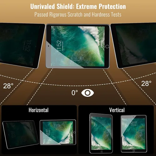 Vista 4 de Protector de pantalla de privacidad para iPad de 6ª generación 9.7 pulgadas, película de vidrio templado privada para iPad de 5ª generación 9.7