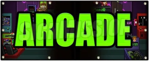 Vista 4 de Arcada Banner Signo Video Pinball Skeeball Bowling Juegos De Tiro Jugar