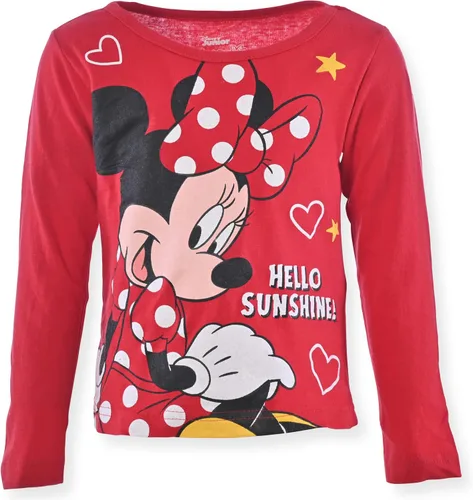 Vista 3 de Disney Minnie Mouse - Camisas de manga larga para niñas pequeñas, color rojonegrogris