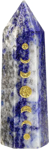 Vista 11 de Nupuyai Piedra de cristal curativa de ojo de tigre para meditación de chakras, terapia de reiki, decoración de varita de cristal para oficina