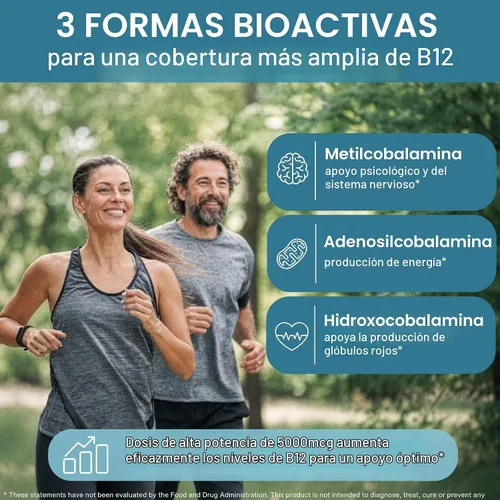 Vista 3 de Igennus Complejo Triple de Vitamina B12 5000mcg, Spray Sublingual Líquido, 45 Porciones, Metilcobalamina Metilada, Adenosilcobalamina e