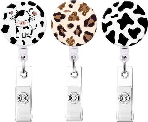 Vista 9 de Carrete retráctil para tarjetas de identificación con clip de cocodrilo resistente para nombre de enfermera, carrete decorativo para tarjetas