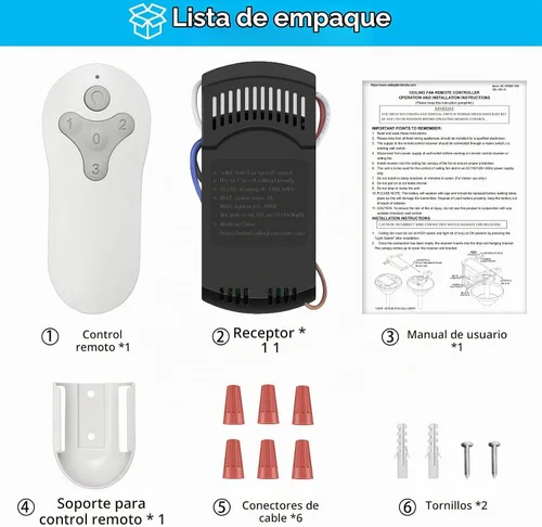 Vista 8 de Kit de Reemplazo Universal para Control Remoto de Ventilador de Techo Compatible con Harbor Breeze, Hunter, Hampton Bay, Atenuador de Luz de 3