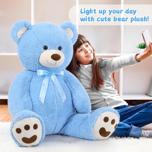 Vista 7 de MorisMos Oso de peluche gigante de 47 pulgadas Animal de peluche de 4 pies, Oso de peluche grande para baby shower, Regalos de oso de peluche