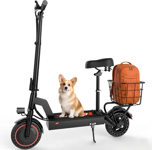 Vista 12 de WERHY Scooter eléctrico, motor potente de 350 W/500 W y neumático de 8.5 Rojo-Negro