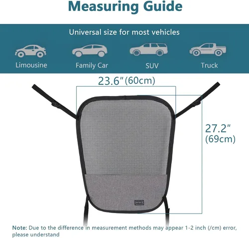 Vista 2 de Petsfit Barrera de coche para perro, barrera para mascotas, malla para asiento trasero de perro con cuerda de ajuste y gancho, adecuada