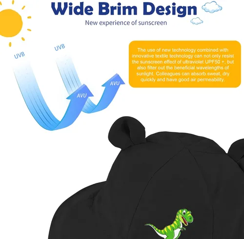 Vista 2 de Zando Sombreros de playa de ala ancha para bebés y niñas, protección solar, sombrero de verano