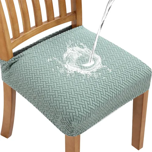 Vista 11 de Fuloon Fundas de Asiento de Silla Elásticas Impermeables 4 PCS, Fundas de Silla de Comedor Removibles Lavables Fundas Deslizables de Cojín