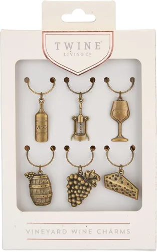 Vista 8 de Twine Dijes de vino y marcadores de bebidas para copas de vino, 6