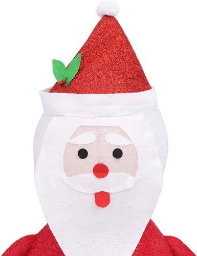 Vista 4 de vidaXL Figura decorativa de Papá Noel de Navidad, tela de lujo LED, varios tamaños