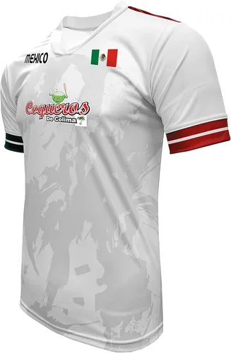 Vista 2 de Jersey México Los Coqueros de Colima 100% Poliéster BlancoGris_Hecho en México