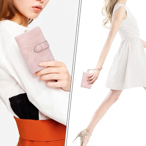 Vista 2 de CONISY Billeteras pequeñas de pulsera para mujer, billetera de cuero plegable RFID con ventana de identificación y cremallera Small, Bifold, RFID
