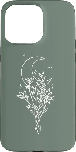 Vista 31 de Funda botánica de flores silvestres para iPhone 16 verde salvia