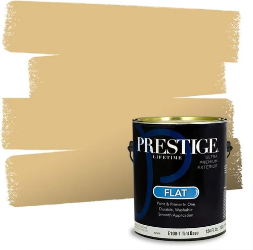 Vista 78 de PRESTIGE Pinturas de pintura exterior e imprimación en uno, 1 galón, plano, combinación comparable de Benjamin Moore* Manzanilla*