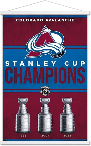 Vista 7 de Trends International NHL Colorado Avalanche - Póster de pared con marco magnético Juego de perchas de madera de haya y impresión de alta calidad