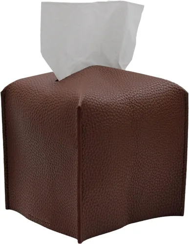 Vista 17 de Livelab Funda para caja de pañuelos, cuadrada, decorativa, de piel sintética, soporte para caja de pañuelos moderna, organizador de papel facial