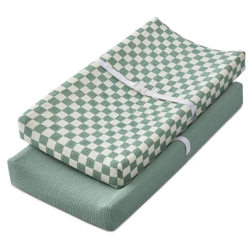 Vista 15 de Blissful Diary Funda de muselina para cambiador de pañales para bebés, algodón ultrasuave y transpirable, 2