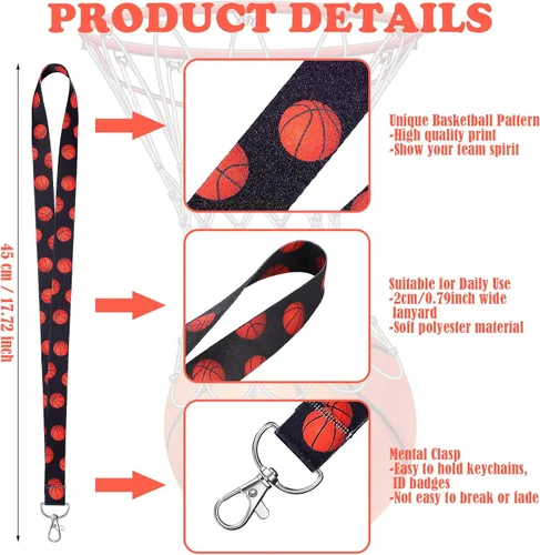 Vista 2 de Highergo 20 cordones de fútbol, sóftbol, baloncesto, fútbol, llaveros para identificación, cartera, tarjetero, soporte para llaves, cordones