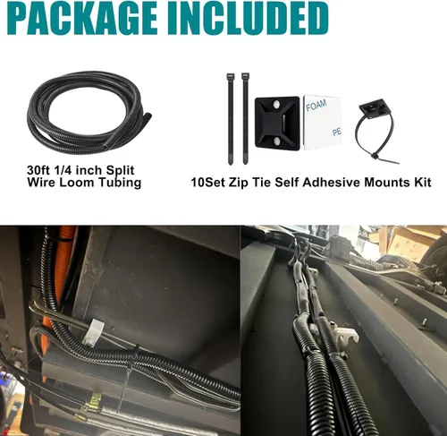 Vista 2 de ALLWIN Conducto de cable de telar de alambre dividido de 1/4 de pulgada, protector de cable de 30 pies, conducto flexible de cable automotriz